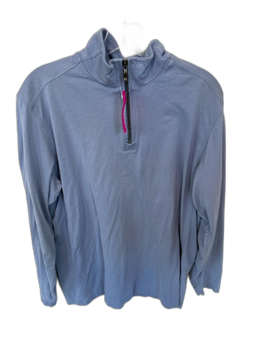 Tommy Bahama Blue Cotton Blend Quarter Zip Long Sleeve Pullover Blue / M