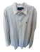 Ralph Lauren Size 16.5 Pink & White Print Cotton Black Detail Button Down Shirt Pink & White Print / 16.5