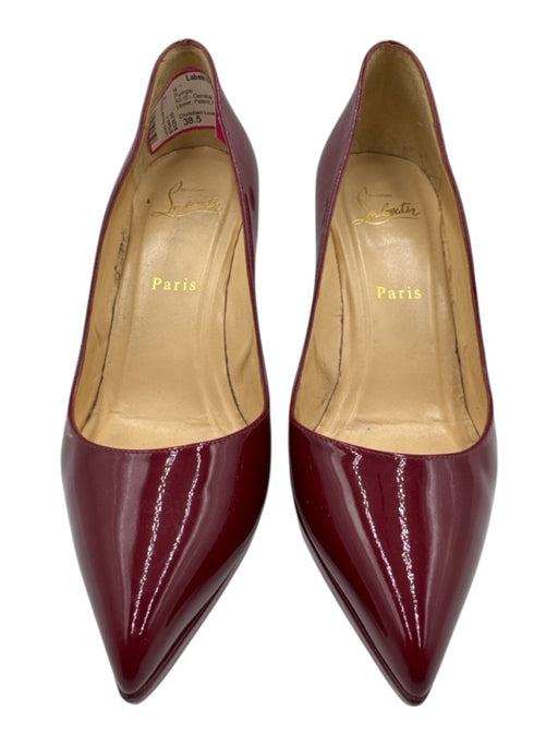 Christian Louboutin Shoe Size 38.5 Deep Red Leather Upper Patent Platform Pumps Deep Red / 38.5