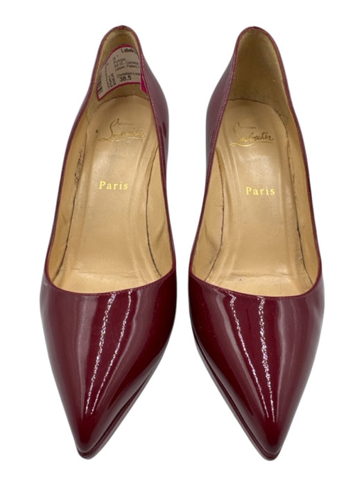 Christian Louboutin Shoe Size 38.5 Deep Red Leather Upper Patent Platform Pumps Deep Red / 38.5
