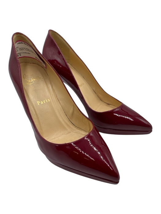 Christian Louboutin Shoe Size 38.5 Deep Red Leather Upper Patent Platform Pumps Deep Red / 38.5