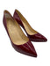 Christian Louboutin Shoe Size 38.5 Deep Red Leather Upper Patent Platform Pumps Deep Red / 38.5