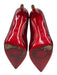 Christian Louboutin Shoe Size 38.5 Deep Red Leather Upper Patent Platform Pumps Deep Red / 38.5