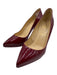 Christian Louboutin Shoe Size 38.5 Deep Red Leather Upper Patent Platform Pumps Deep Red / 38.5