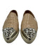 Miu Miu Shoe Size 38.5 Beige & Silver Leather Upper Toe Cap Pointed Toe Loafers Beige & Silver / 38.5
