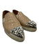 Miu Miu Shoe Size 38.5 Beige & Silver Leather Upper Toe Cap Pointed Toe Loafers Beige & Silver / 38.5