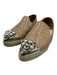Miu Miu Shoe Size 38.5 Beige & Silver Leather Upper Toe Cap Pointed Toe Loafers Beige & Silver / 38.5