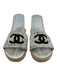 Chanel Shoe Size 38 White, Beige & Black textile upper Tweed Espadrille Sandals White, Beige & Black / 38