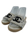 Chanel Shoe Size 38 White, Beige & Black textile upper Tweed Espadrille Sandals White, Beige & Black / 38