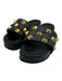 Valentino Garavani Shoe Size 39 Black & Gold Tone Leather Upper Quilted Sandals Black & Gold Tone / 39