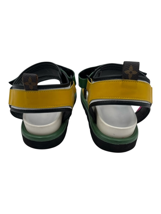 Louis Vuitton Shoe Size est 9 Green, Yellow & Black Leather Upper Sandals Green, Yellow & Black / est 9