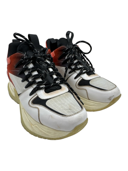 Louis Vuitton Shoe Size 38 White, Black & Orange Patent Detail Chunky Sneakers White, Black & Orange / 38