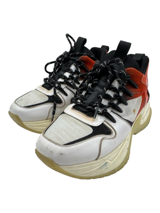 Louis Vuitton Shoe Size 38 White, Black & Orange Patent Detail Chunky Sneakers White, Black & Orange / 38