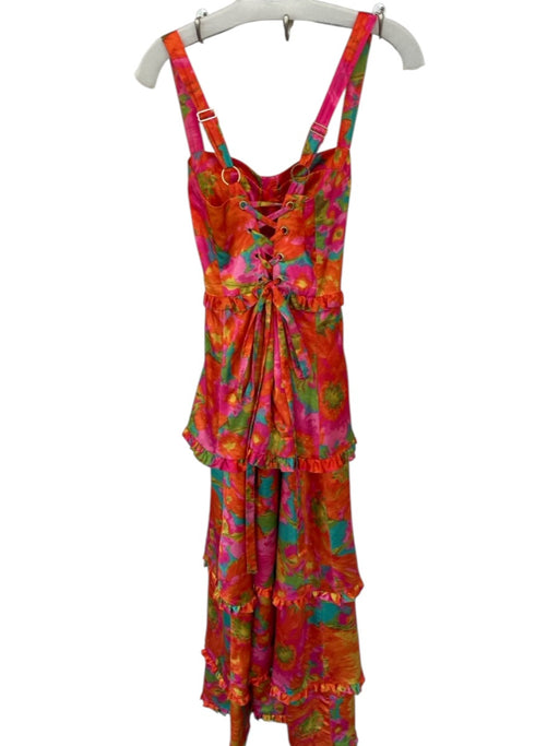 Show Me Your Mumu Size XS Orange & Pink Polyester Sleeveless Water Color Dress Orange & Pink / XS
