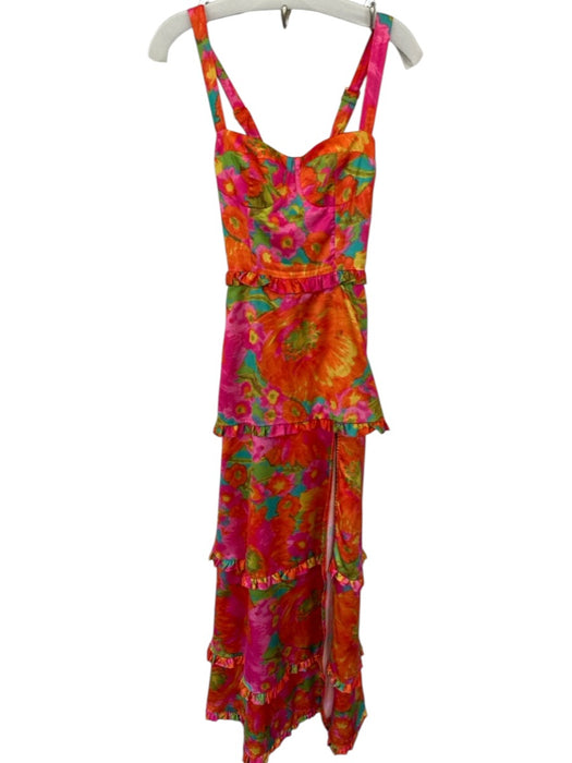Show Me Your Mumu Size XS Orange & Pink Polyester Sleeveless Water Color Dress Orange & Pink / XS