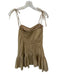 Baby Pink Size S Tan Cotton Tie Straps Sweetheart Neckline Pleat Detail Dress Tan / S