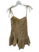 Baby Pink Size S Tan Cotton Tie Straps Sweetheart Neckline Pleat Detail Dress Tan / S