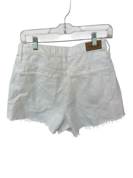 Show Me Your Mumu Size 26 White Cotton Blend High Waist Cut Off Denim Shorts White / 26