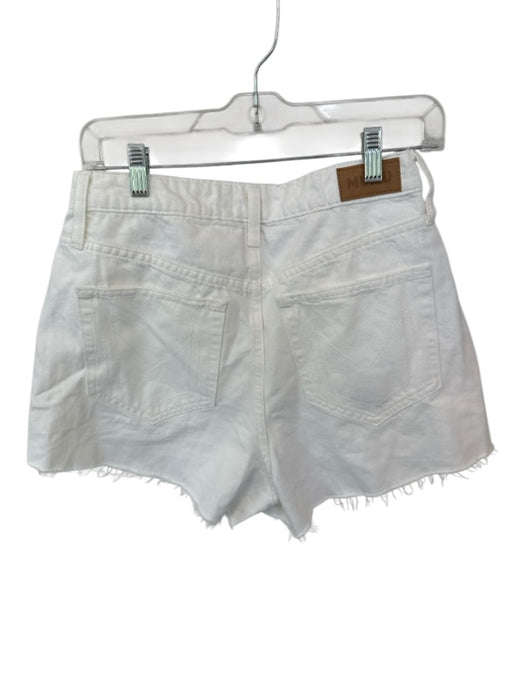 Show Me Your Mumu Size 26 White Cotton Blend High Waist Cut Off Denim Shorts White / 26