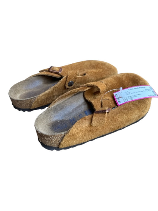 Birkenstock Shoe Size 36 Brown Suede Side Buckle Clogs Brown / 36