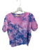 Cali Dreaming Size XS Blue & Pink Cotton Short Sleeve Tie Dye Raw Hem Top Blue & Pink / XS