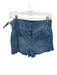 We The Free Size 6 Med Dark Wash Cotton Side Tie Raw Hem Denim Mini Skort Med Dark Wash / 6