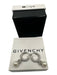 Givenchy Silver Crystal Faux Pearl Pendant Open Hoop Choker Necklace Silver