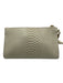 Brahmin Cream & Gold Leather Zip Close Croc Embossed Gold Hardware Clutch Bag Cream & Gold / Small