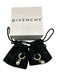 Givenchy Silver & White Faux Pearl Hoop Crystal Logo Dangle Earrings Silver & White