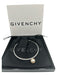 Givenchy Silver & White Faux Pearl Hoop Crystal Logo Dangle Earrings Silver & White