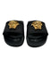 Versace Shoe Size est 38 Black & Gold Rubber Medusa Greek Key Open Toe Sandals Black & Gold / est 38
