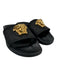 Versace Shoe Size est 38 Black & Gold Rubber Medusa Greek Key Open Toe Sandals Black & Gold / est 38