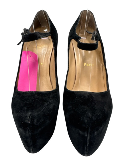 Christian Louboutin Shoe Size 38.5 Black Leather Suede Platform Stiletto Pumps Black / 38.5