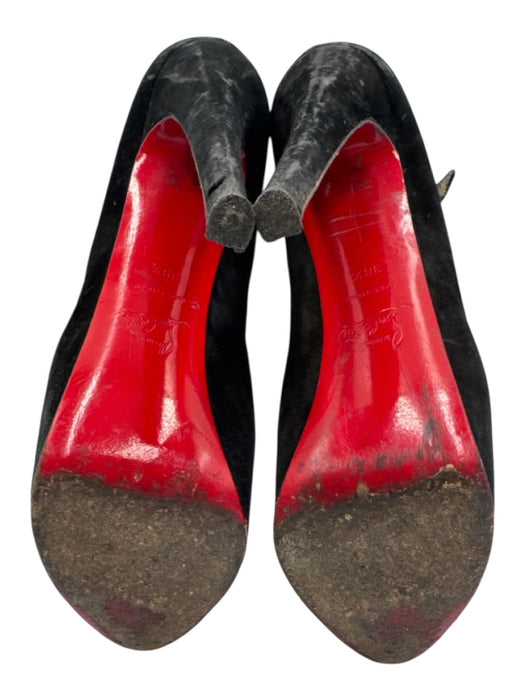 Christian Louboutin Shoe Size 38.5 Black Leather Suede Platform Stiletto Pumps Black / 38.5