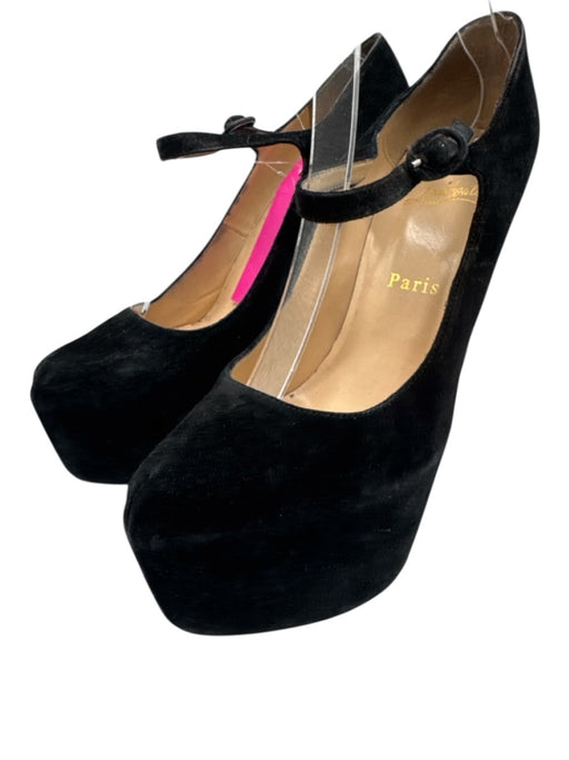 Christian Louboutin Shoe Size 38.5 Black Leather Suede Platform Stiletto Pumps Black / 38.5