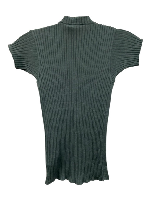 Giorgio Armani Size 44 Slate Teal Green Viscose & Cashmere Ribbed Knit Top Slate Teal Green / 44