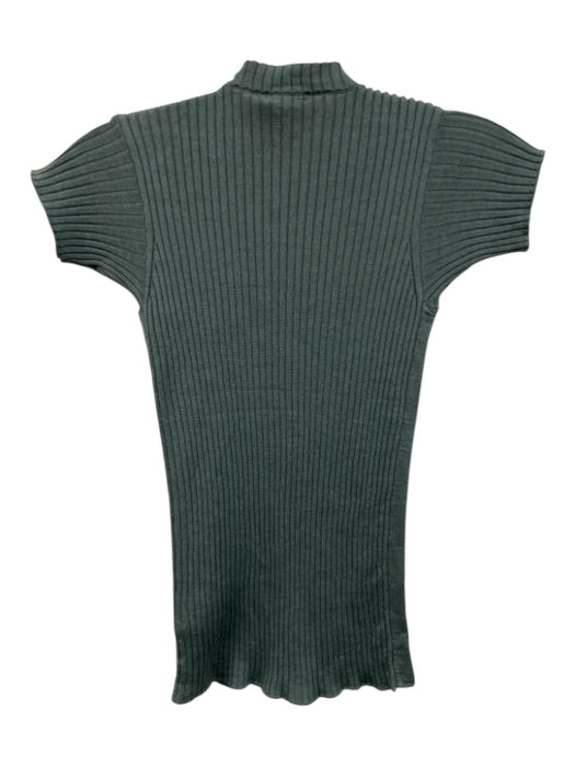 Giorgio Armani Size 44 Slate Teal Green Viscose & Cashmere Ribbed Knit Top Slate Teal Green / 44