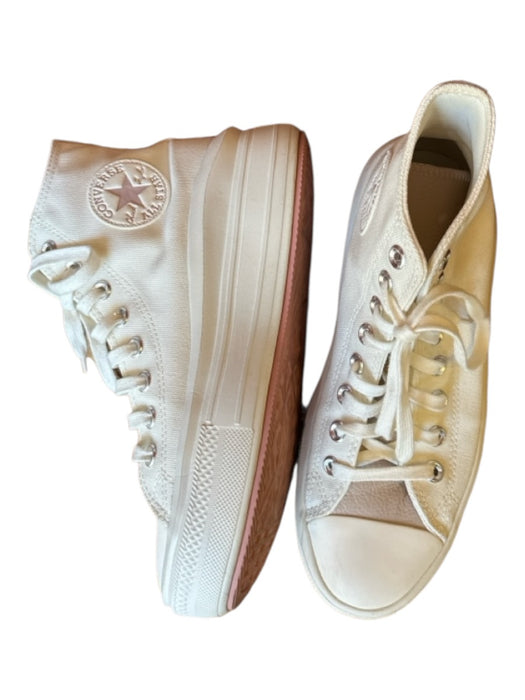 Converse Shoe Size 9 Off White Canvas & Leather High Top lace up Sneakers Off White / 9