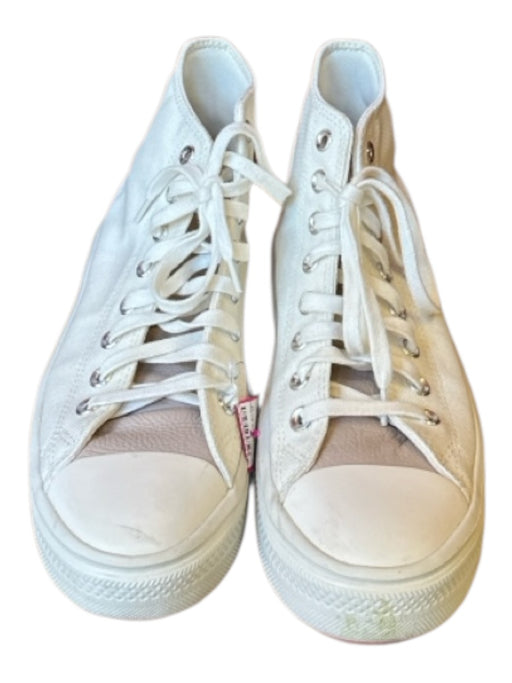 Converse Shoe Size 9 Off White Canvas & Leather High Top lace up Sneakers Off White / 9