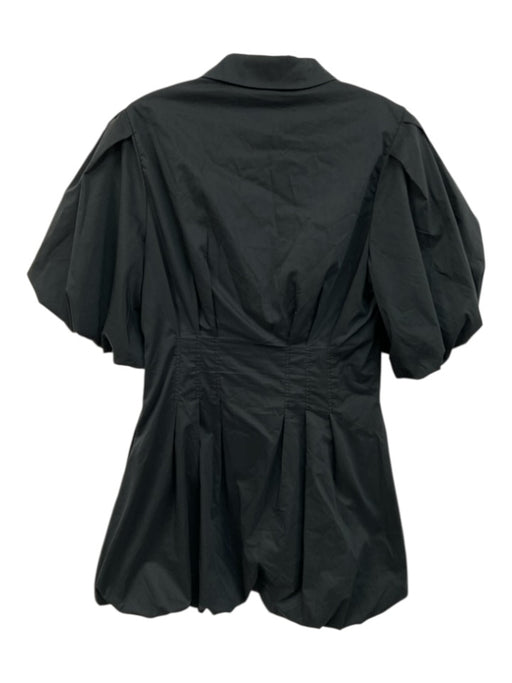 Jonathan Simkhai Size 6 Black Cotton Blend Button Down Bubble Hem Mini Dress Black / 6