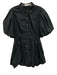 Jonathan Simkhai Size 6 Black Cotton Blend Button Down Bubble Hem Mini Dress Black / 6