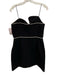 Amanda Uprichard Size M Black & White Polyester Contrast Piping Asymmetric Dress Black & White / M