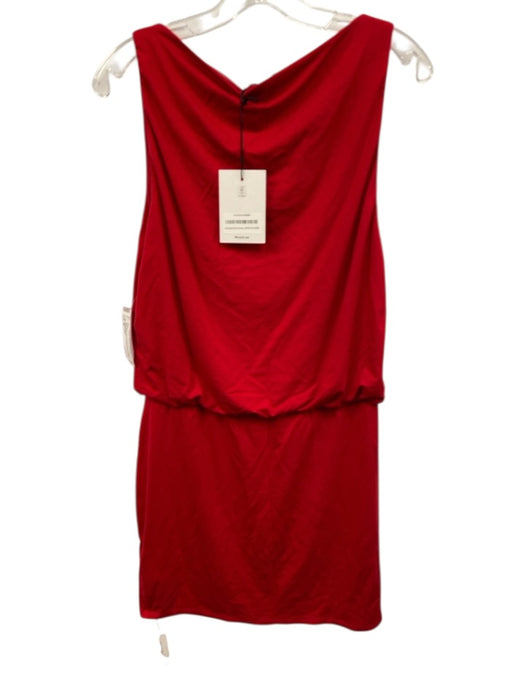 Reformation Size M Red Tencel Blend foldover waist Boat Neck Mini Dress Red / M