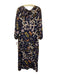 Mestiza New York Size M Navy Blue, Green, Multi Polyester Sheer Overlay Dress Navy Blue, Green, Multi / M
