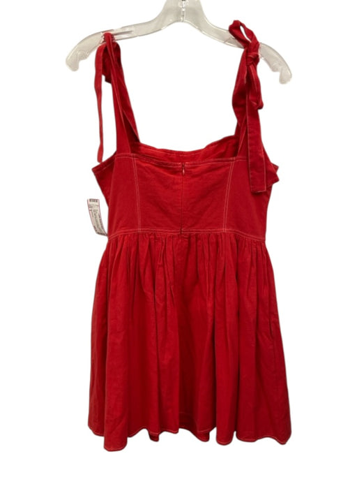 Kendall Lane Size S Red Synthetic Contrast Stitch Gathered Waist Mini Dress Red / S