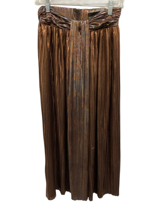Sabina Musayev Size M Gold Polyester Iridescent Accordion Pleats Mini Skirt Gold / M