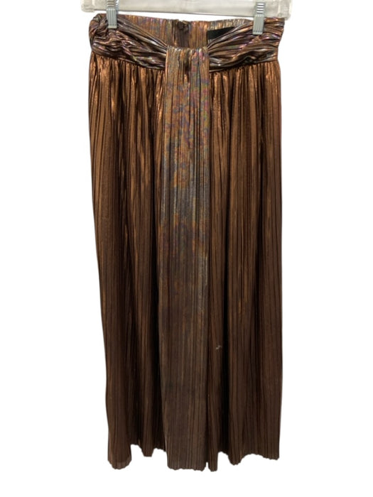 Sabina Musayev Size M Gold Polyester Iridescent Accordion Pleats Mini Skirt Gold / M