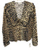 Ganni Size 34 Brown & Black Cotton Leopard Print Long Sleeve Button up Top Brown & Black / 34