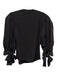 Cinq a Sept Size XS Black Cotton Blend 1/2 Balloon Sleeve Tie Wrist Gathered Top Black / XS