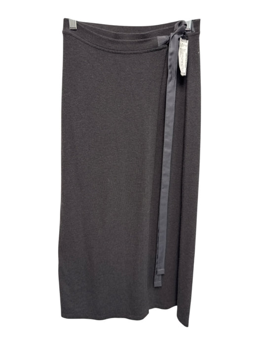 Beautiful People Size P Dark Gray Polyester Blend Elastic Waistband Wrap Skirt Dark Gray / P